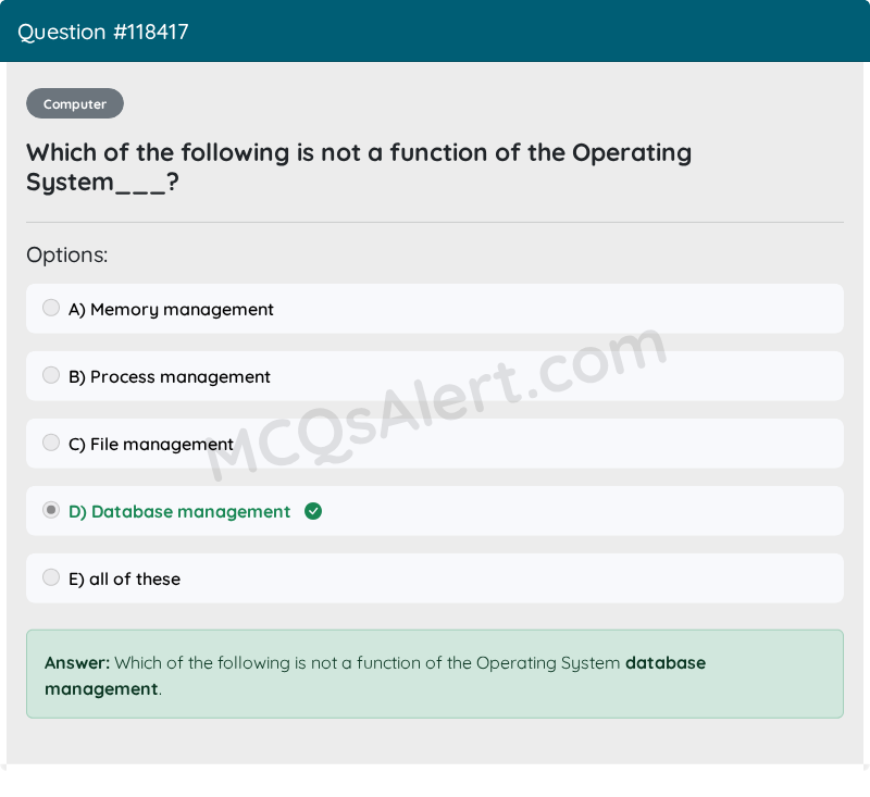 Question Screenshot