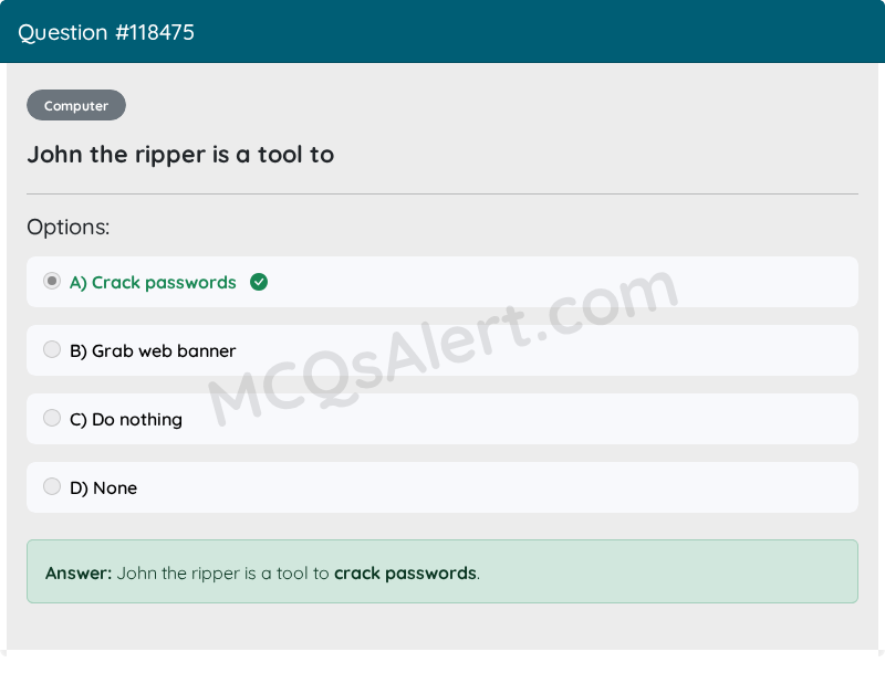 Question Screenshot