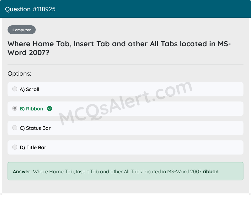 Question Screenshot