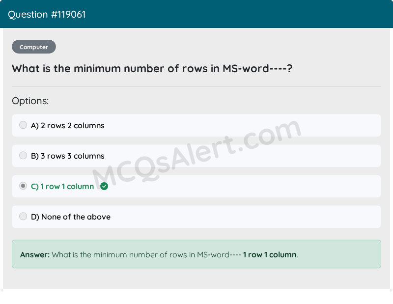 Question Screenshot