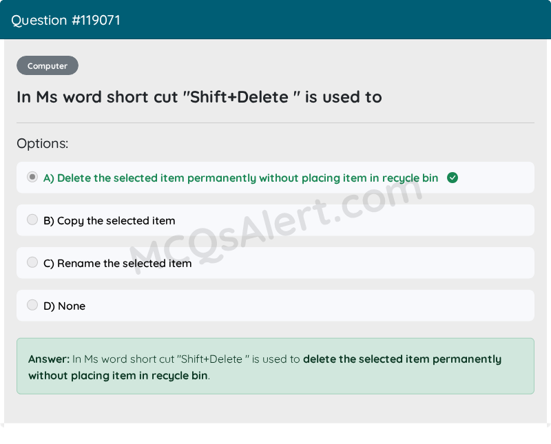 Question Screenshot