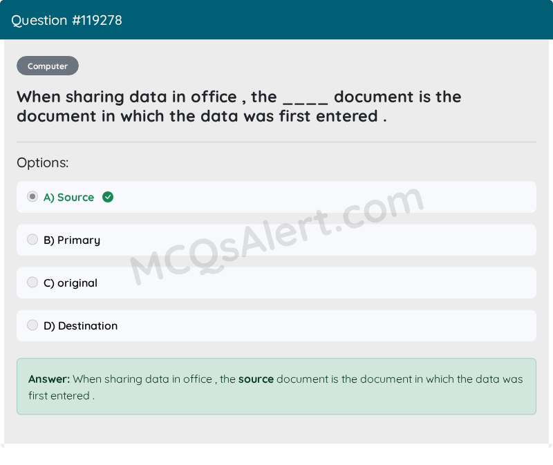 Question Screenshot