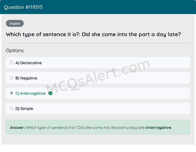 Question Screenshot