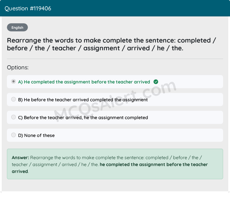 Question Screenshot
