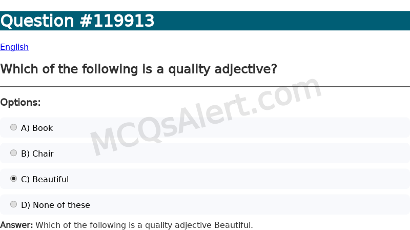Question Screenshot