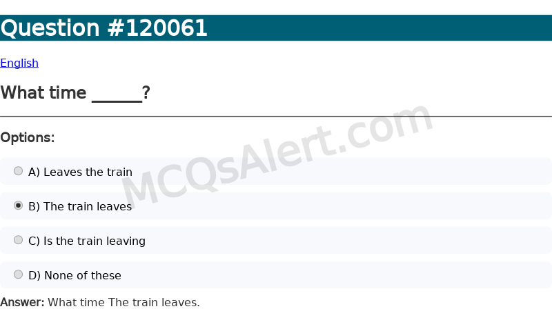 Question Screenshot