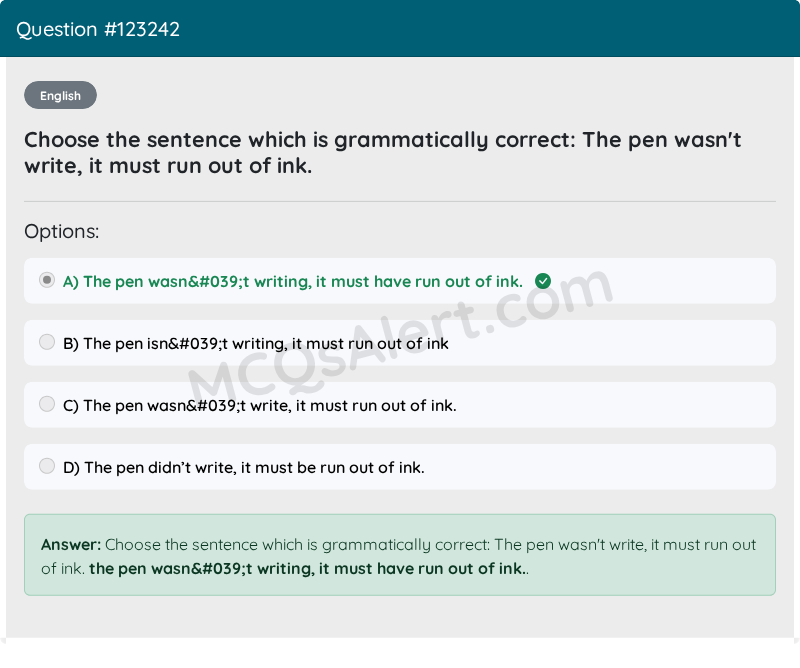Question Screenshot