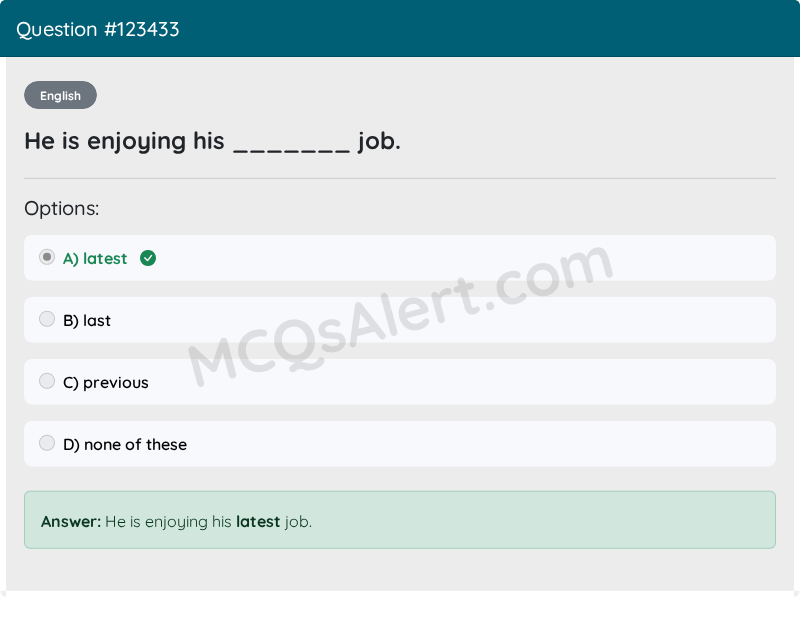Question Screenshot