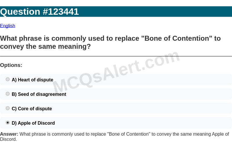 Question Screenshot