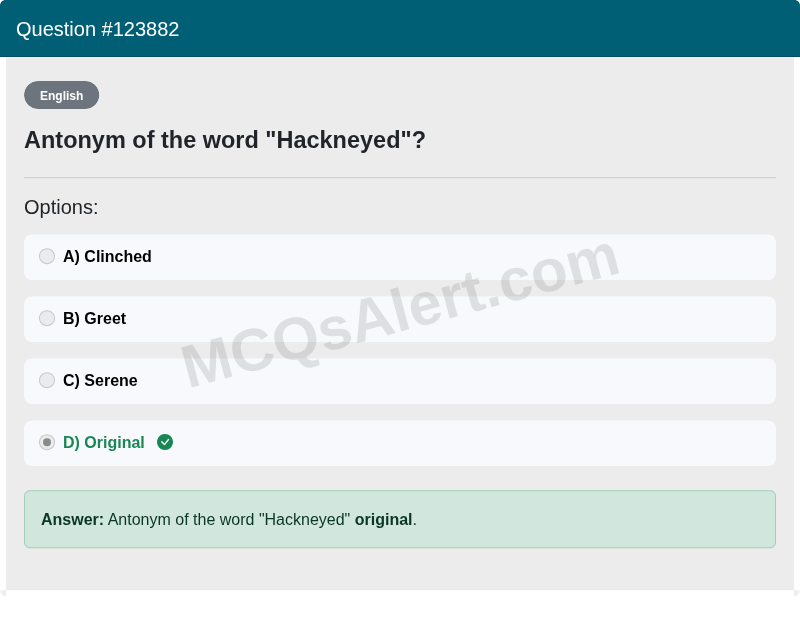Question Screenshot