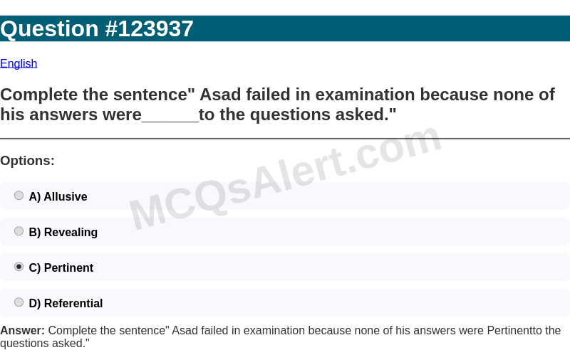 Question Screenshot