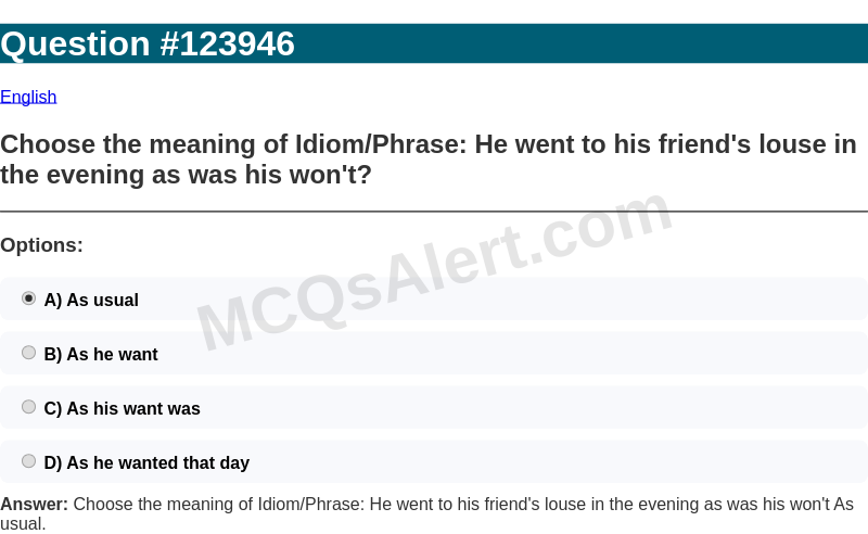 Question Screenshot