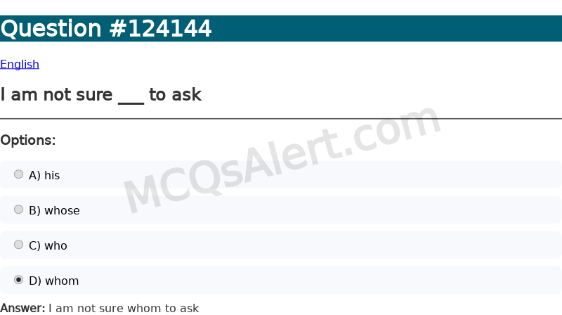 Question Screenshot