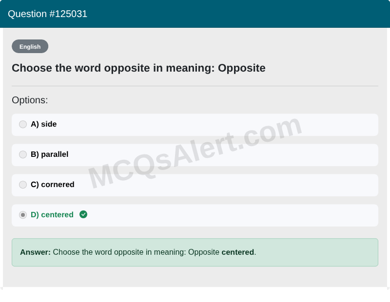 Question Screenshot