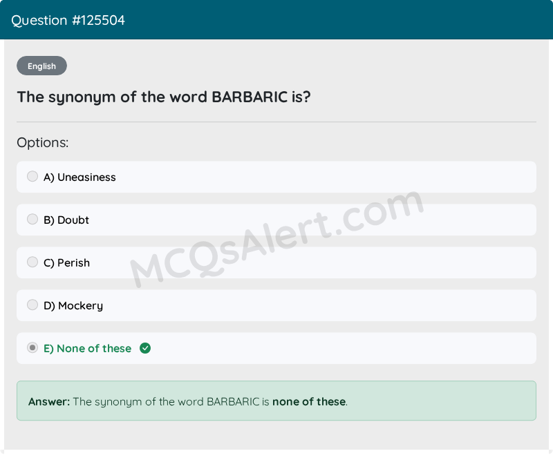 Question Screenshot
