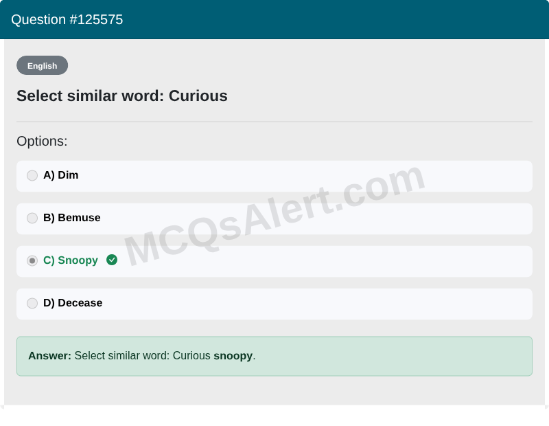 Question Screenshot