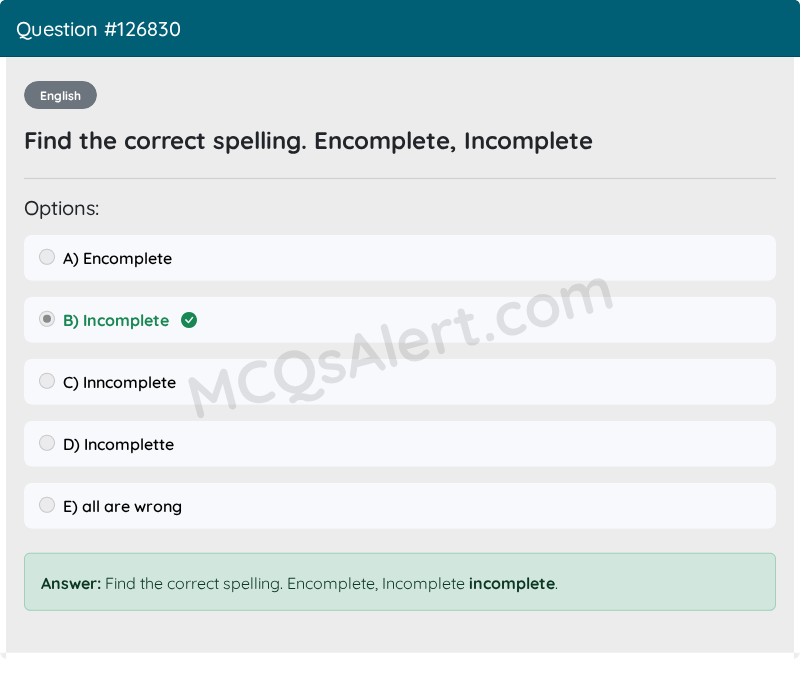 Question Screenshot
