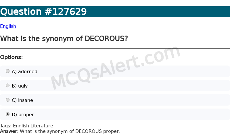 Question Screenshot