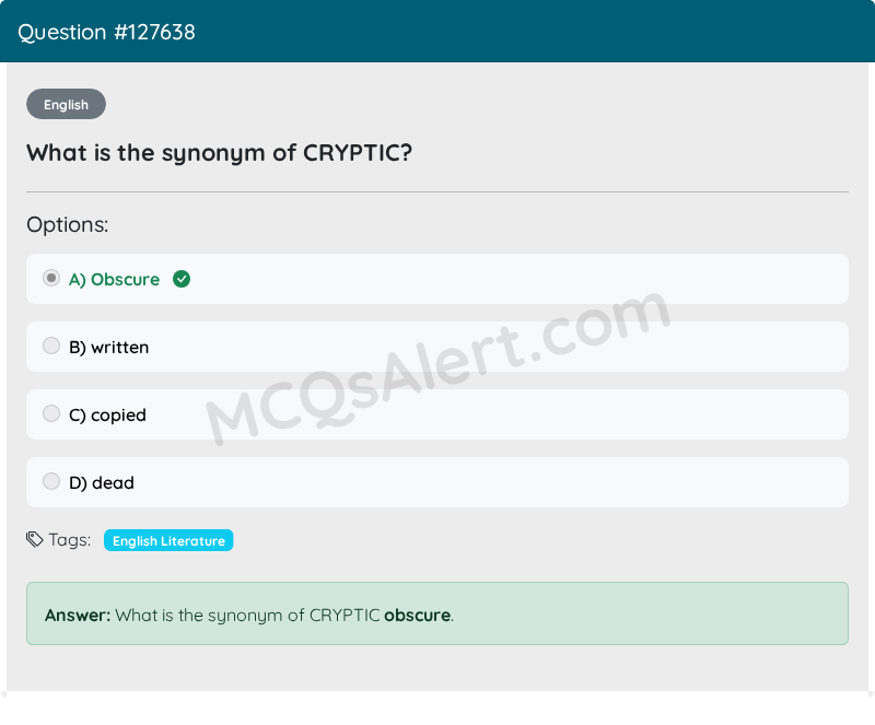 Question Screenshot