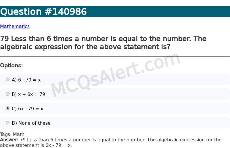 Question Screenshot