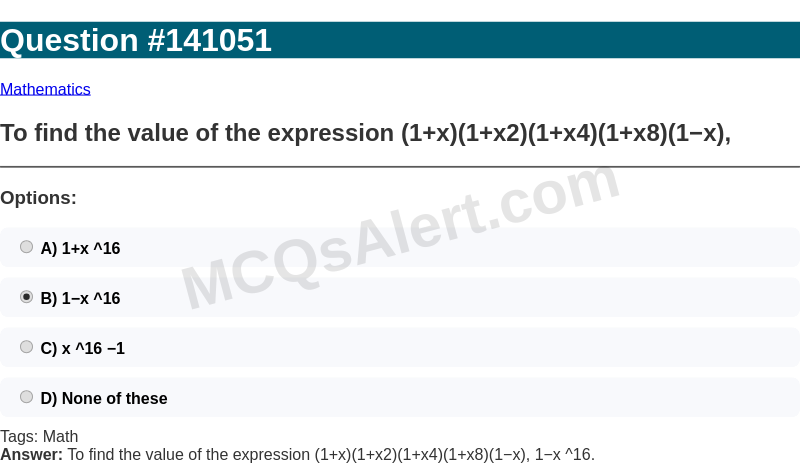 Question Screenshot