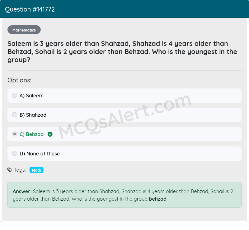 Question Screenshot