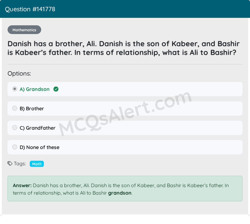 Question Screenshot