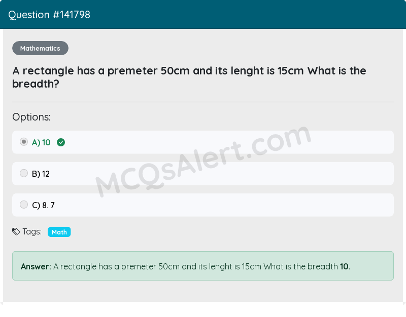 Question Screenshot