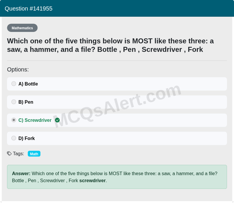 Question Screenshot
