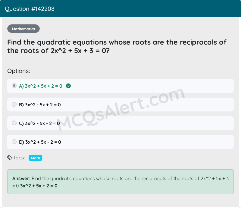 Question Screenshot