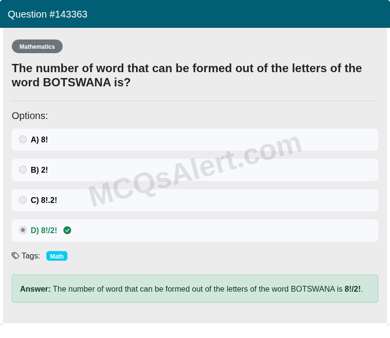 Question Screenshot
