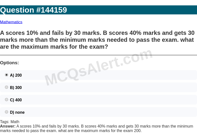Question Screenshot
