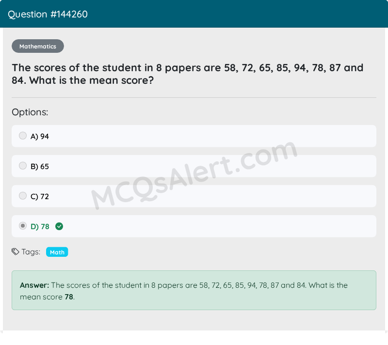 Question Screenshot