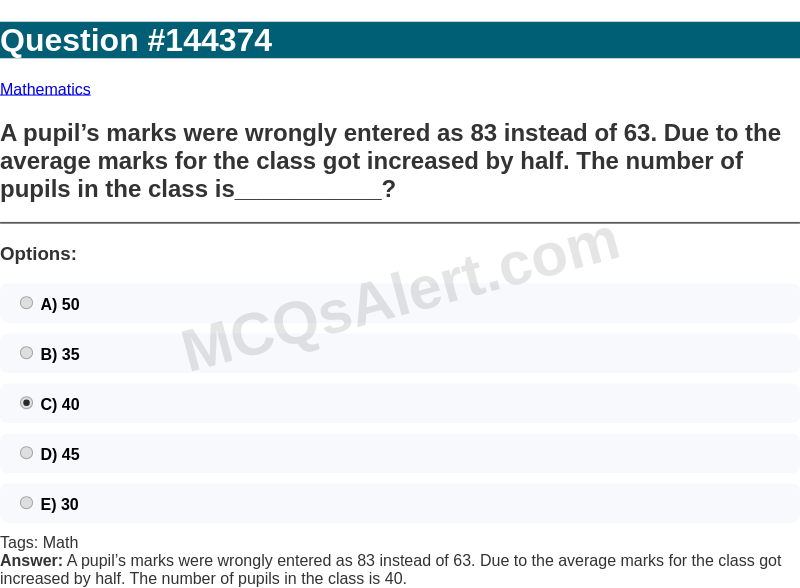 Question Screenshot