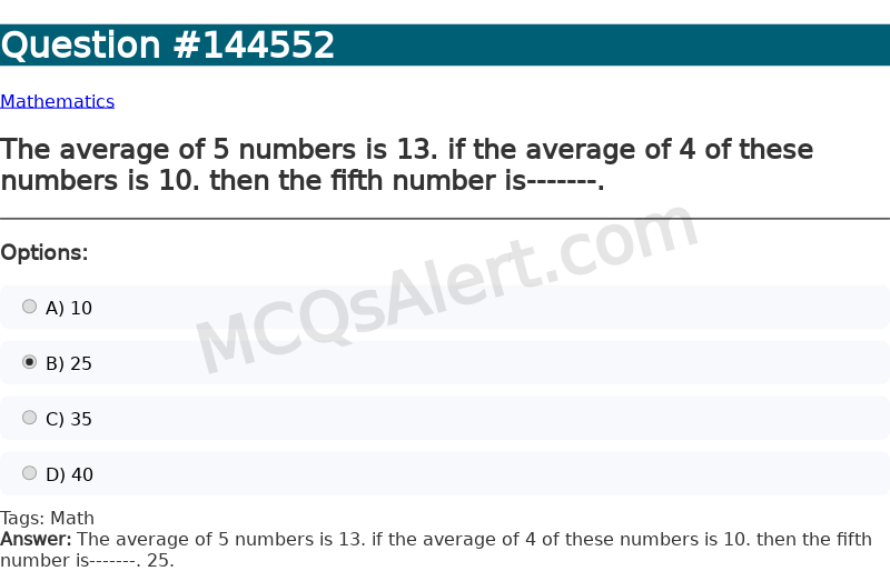 Question Screenshot