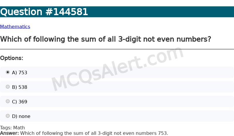 Question Screenshot
