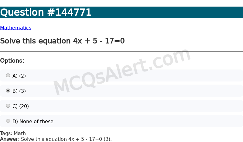 Question Screenshot