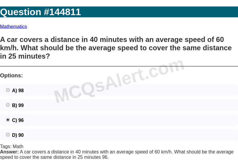 Question Screenshot