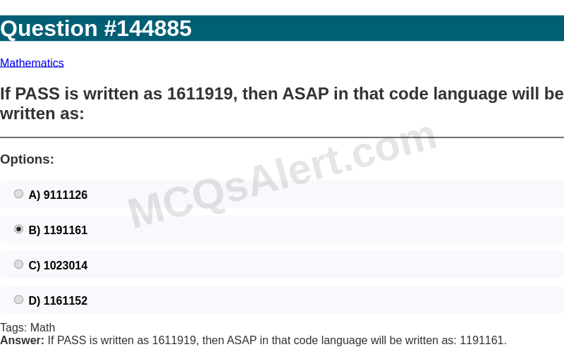 Question Screenshot