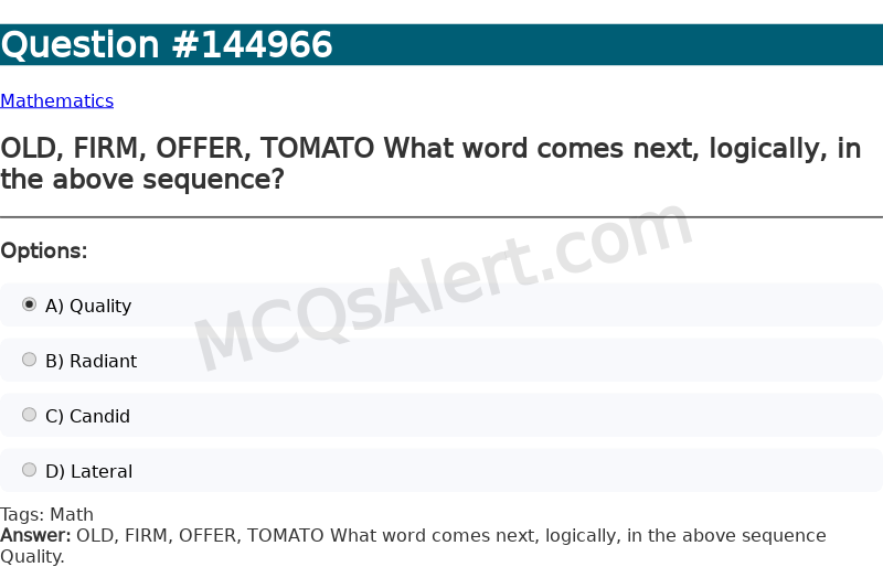 Question Screenshot