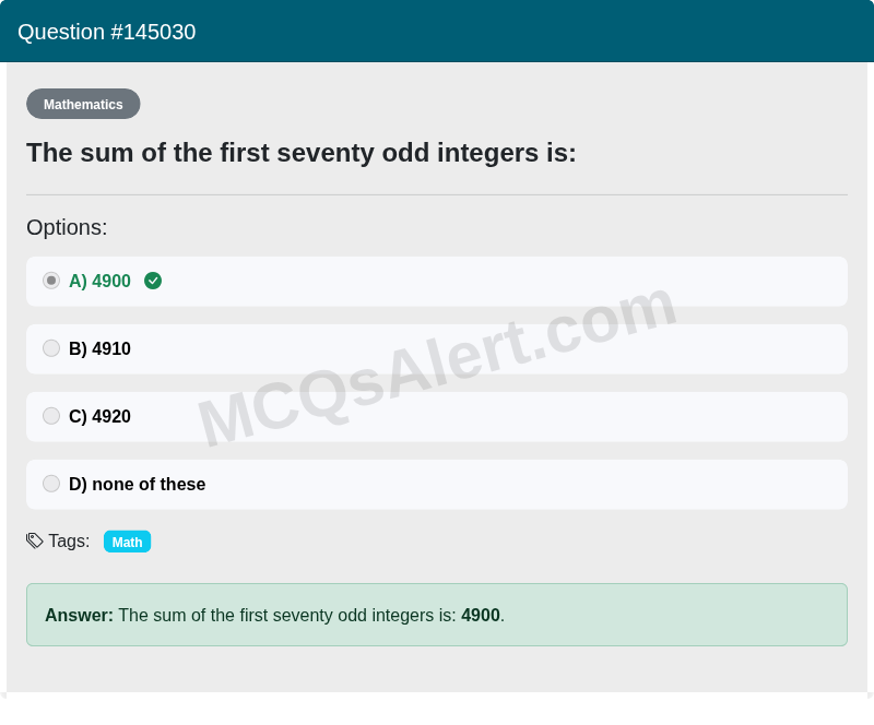 Question Screenshot