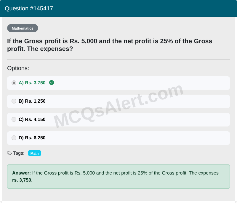 Question Screenshot