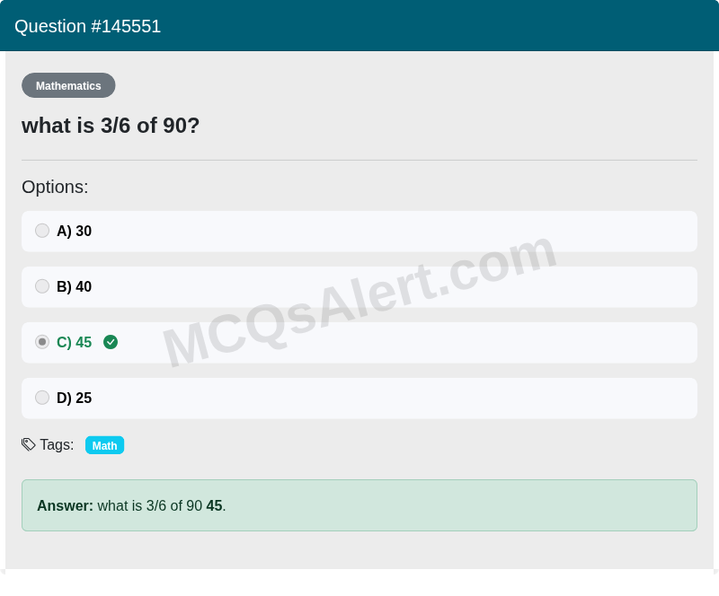 Question Screenshot