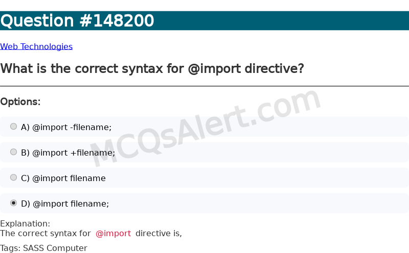 Question Screenshot