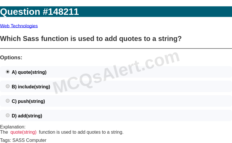 Question Screenshot
