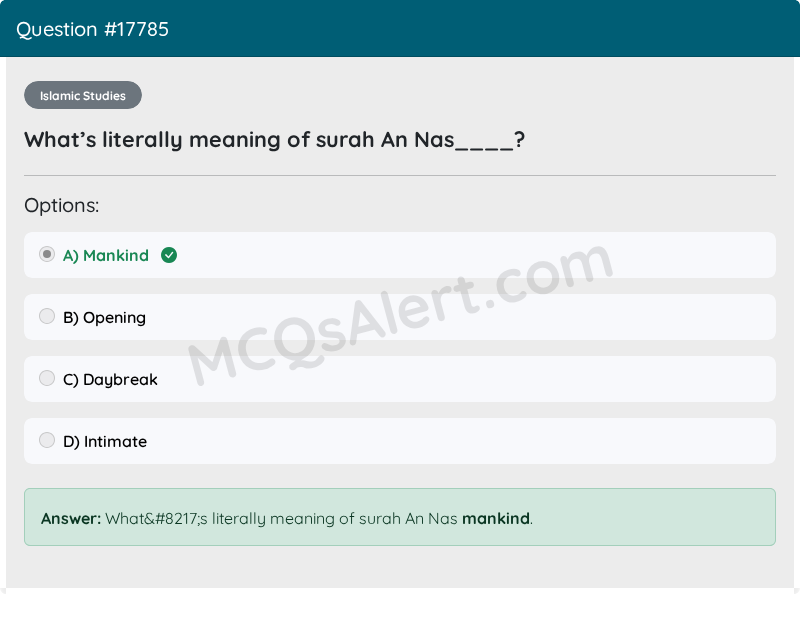 Question Screenshot