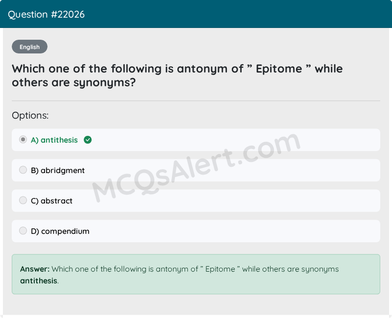 Question Screenshot