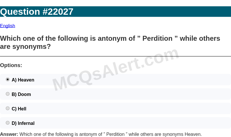 Question Screenshot