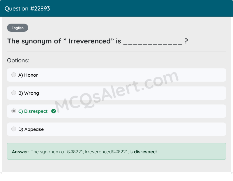 Question Screenshot