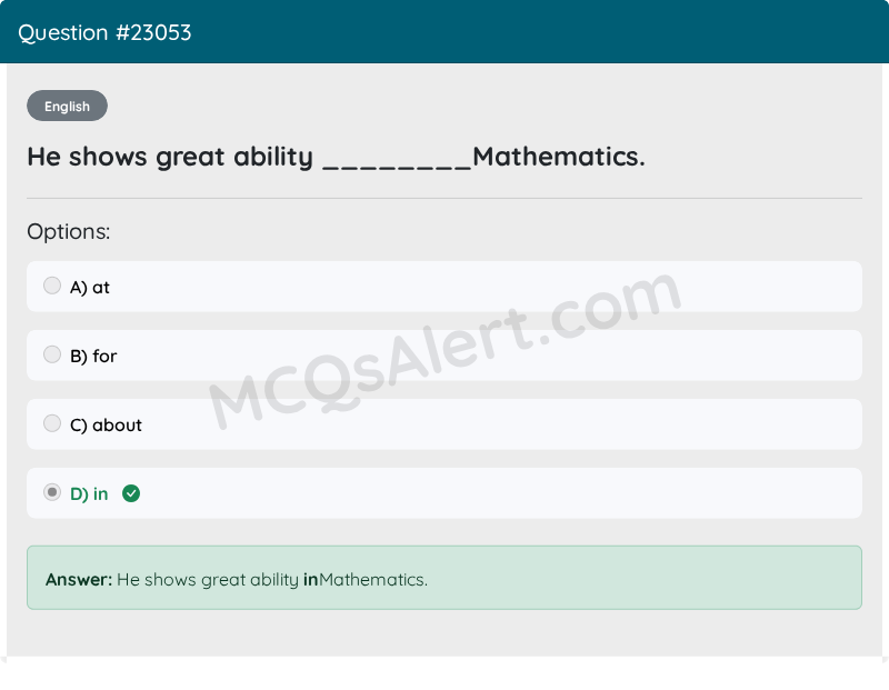 Question Screenshot